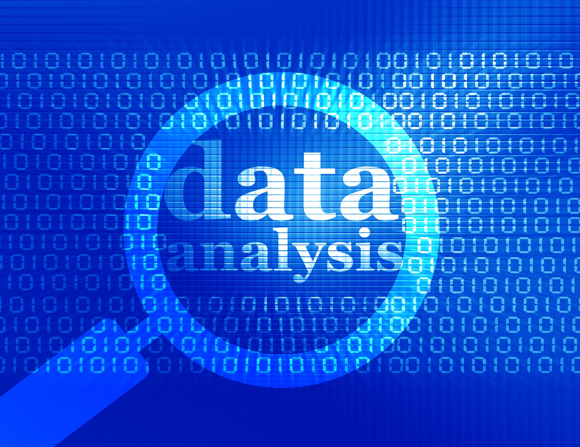 Magnifying glass and documents with analytics data